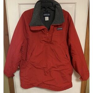 Lands End Unisex Jacket Pullover 1/4 Zip Fleece Lined Windbreaker Sz Large WARM